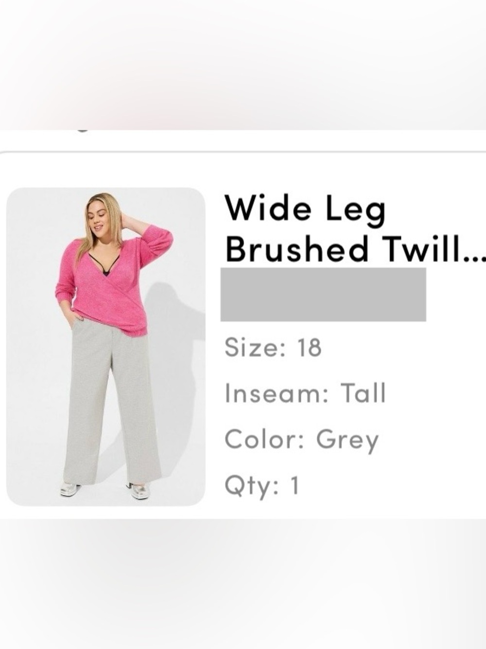 torrid Grey Wide Leg Twill Pants size 18 Tall.